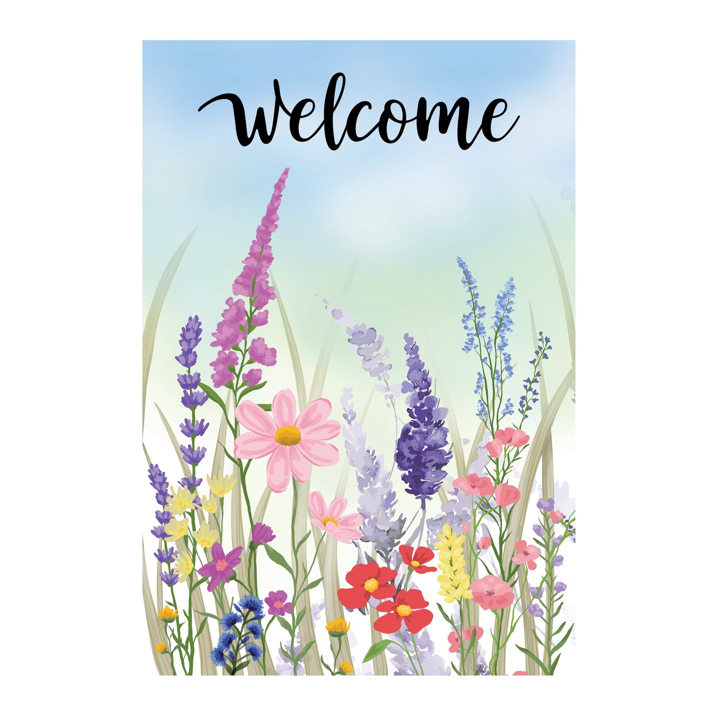 Wildflower Season Applique House Flag