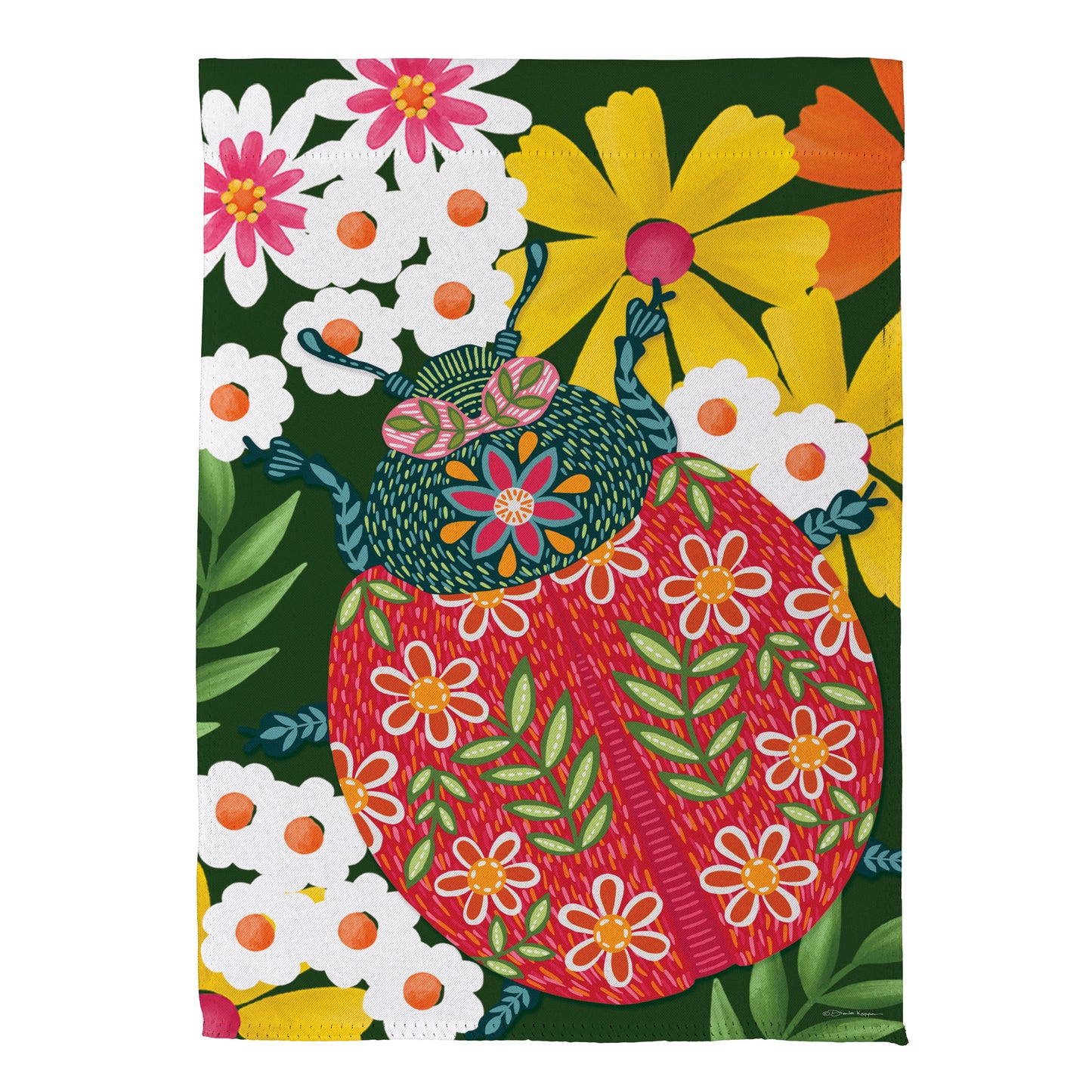 Bloom & Burst Butterfly Suede House Flag Front & Back