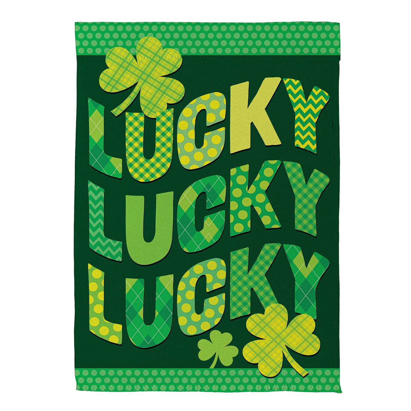 Triple Lucky Suede Garden Flag