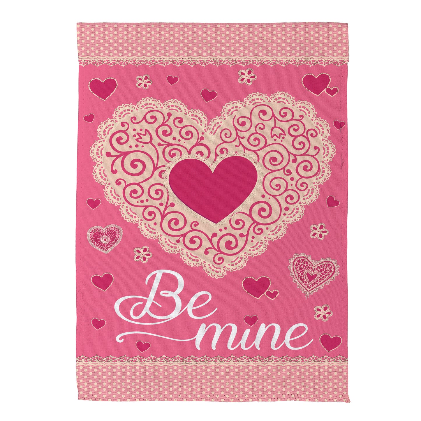 Laced Heart Be Mine Suede Garden Flag