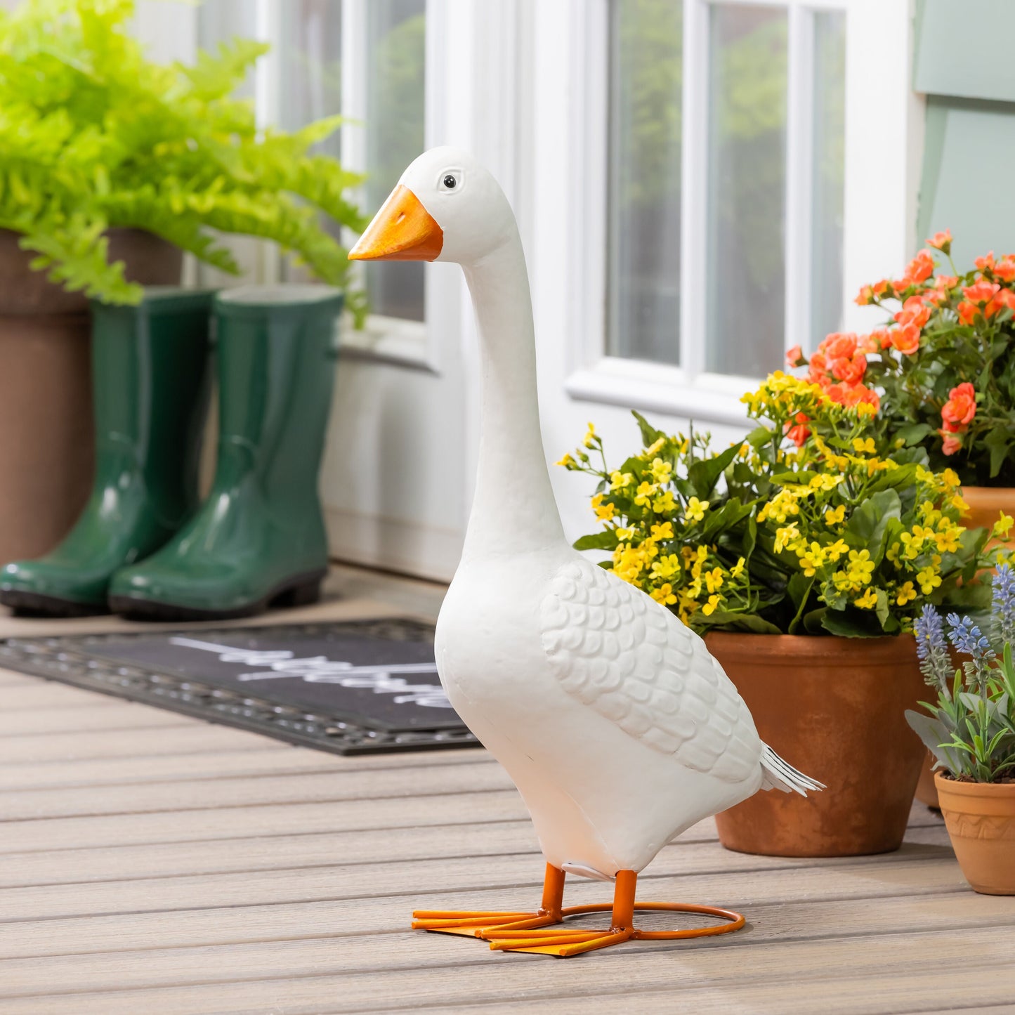 Giddy The Goose, Metal Porch Statue, 21"H