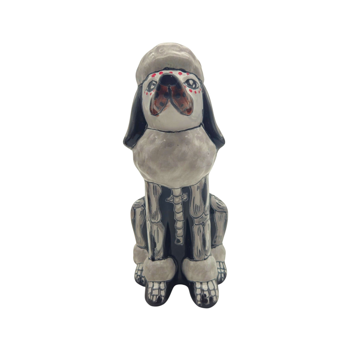 Talavera Poodle Statue | Day of the Dead Ceramic Art