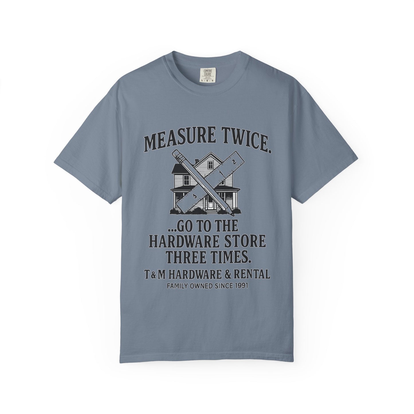 Measure Twice Graphic T-Shirt, Funny DIY Gift, Home Improvement Apparel, Father's Day Shirt, Unisex Casual Tee