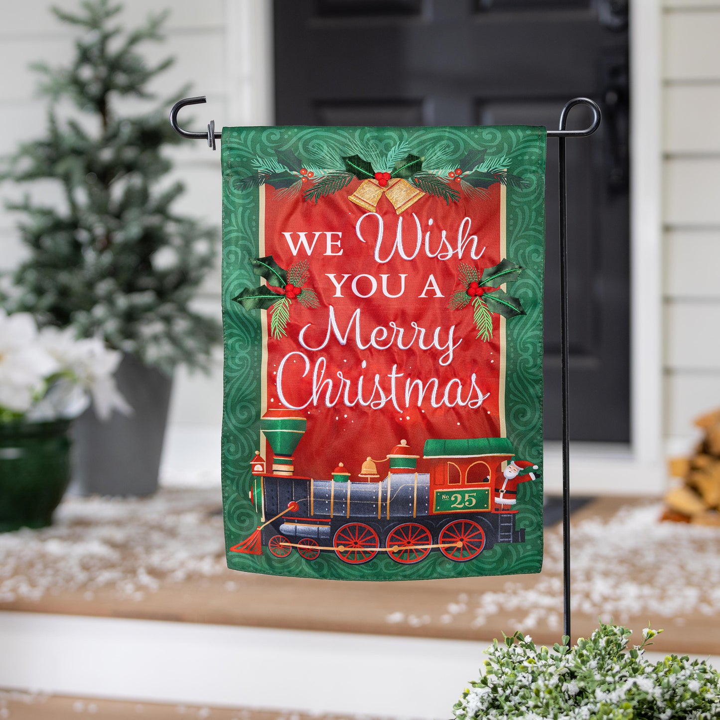 North Pole Express Applique Garden Flag