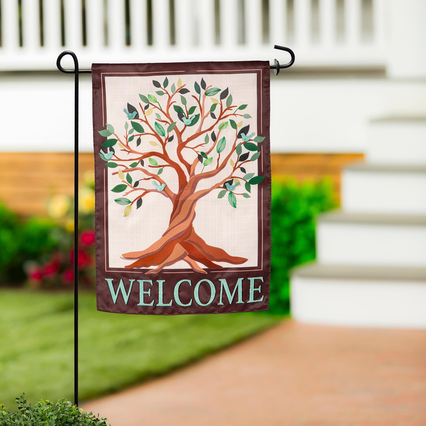 Tree of Life Applique Garden Flag