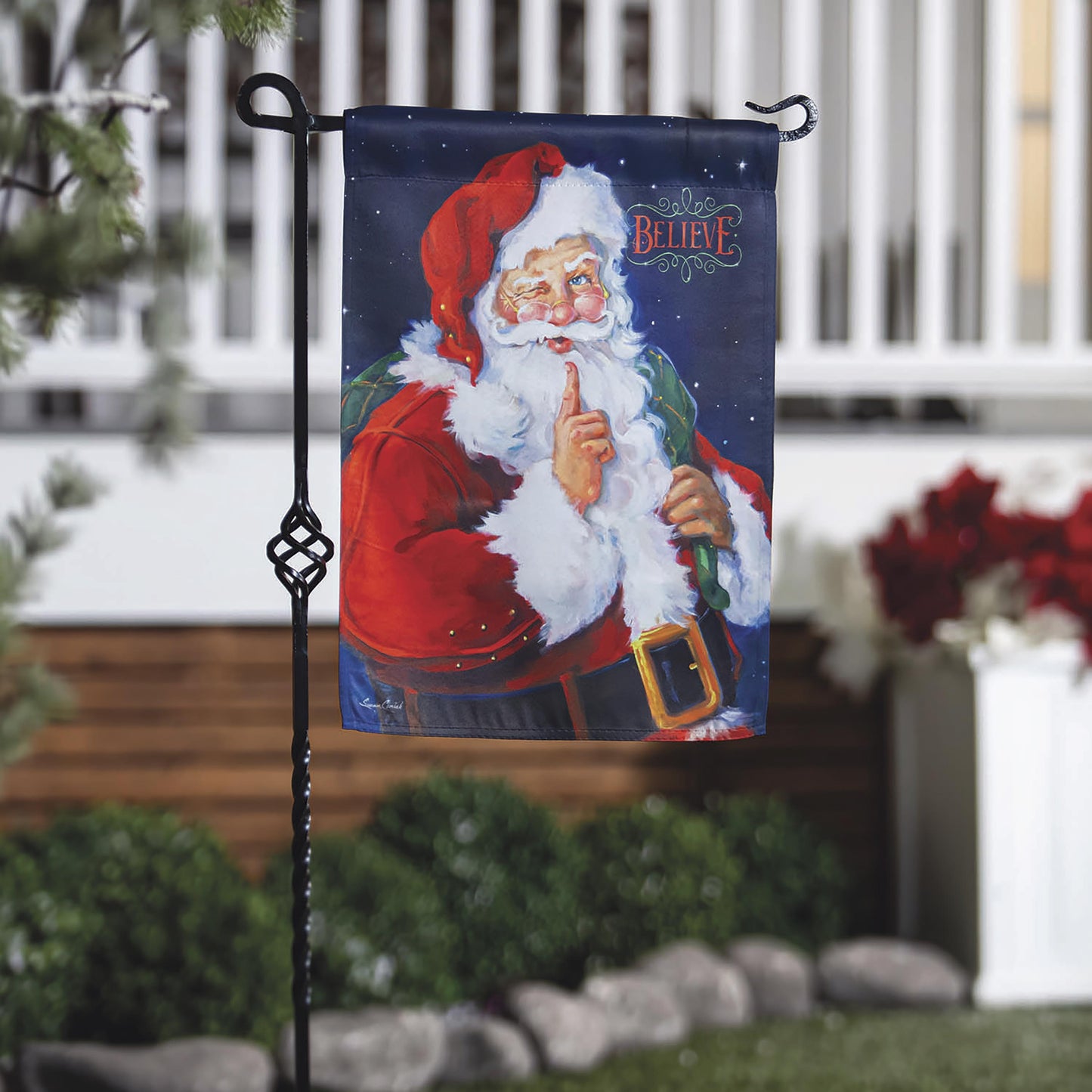 Believe Suede Garden Flag