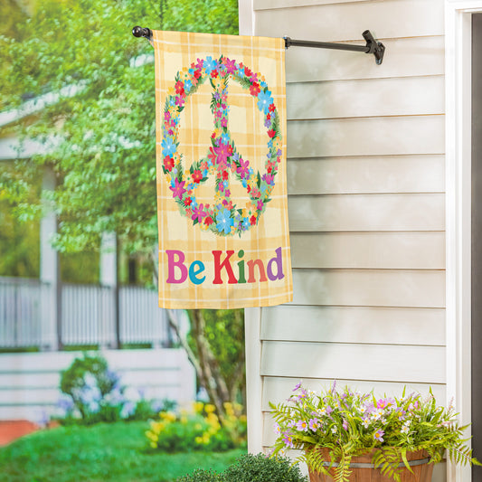 Floral Be Kind Suede House Flag