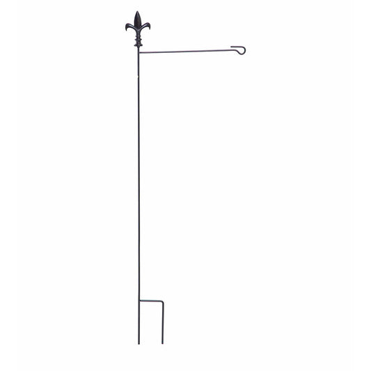 Black Fleur de Lis Garden Size Flag Pole