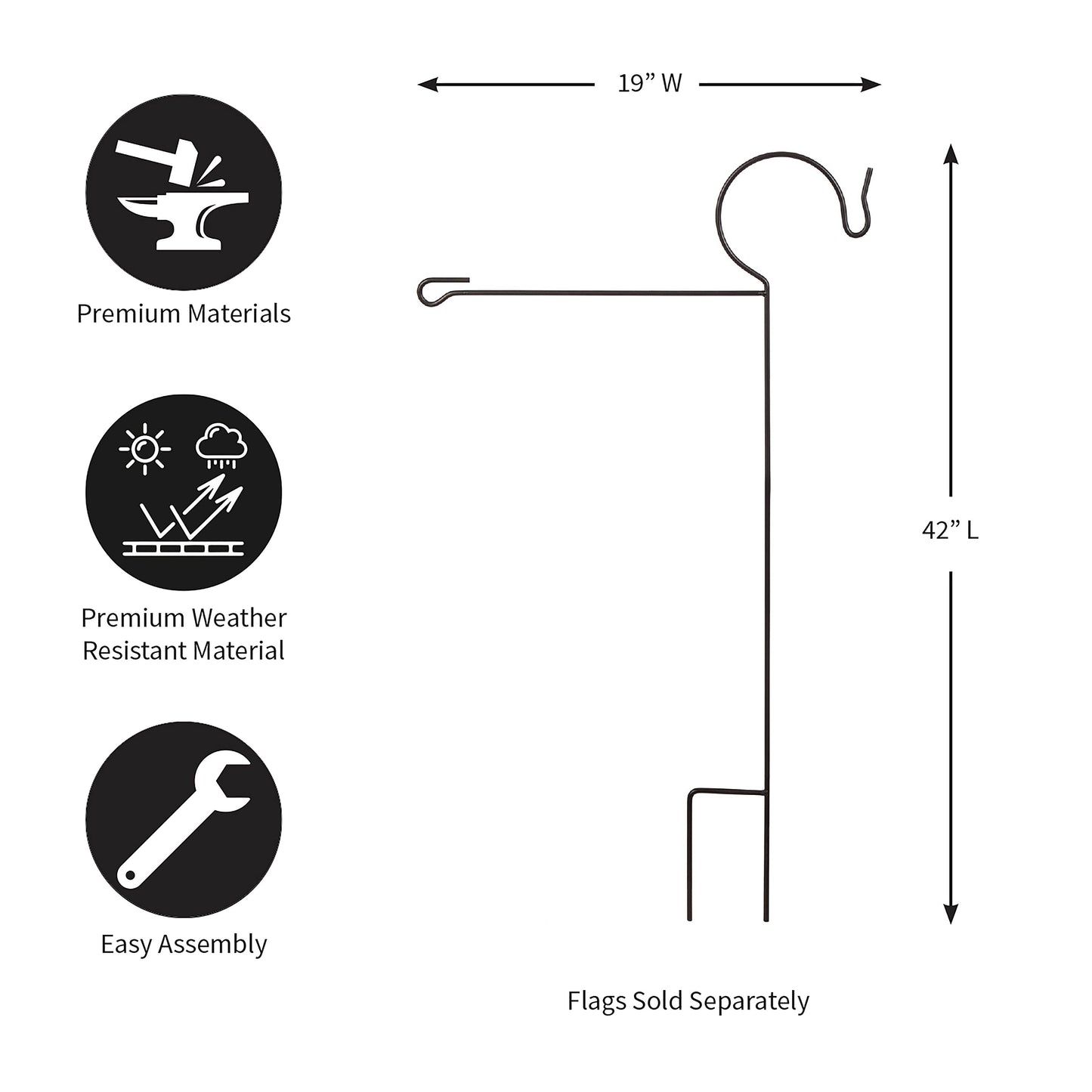 Garden Flag Stand with Shepherd's Hook