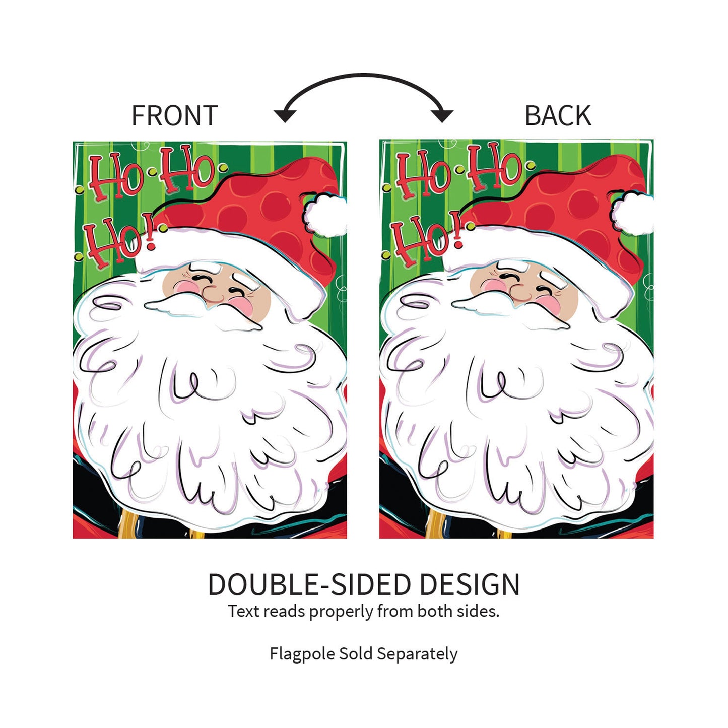 Ho Ho Ho Santa Applique House Flag