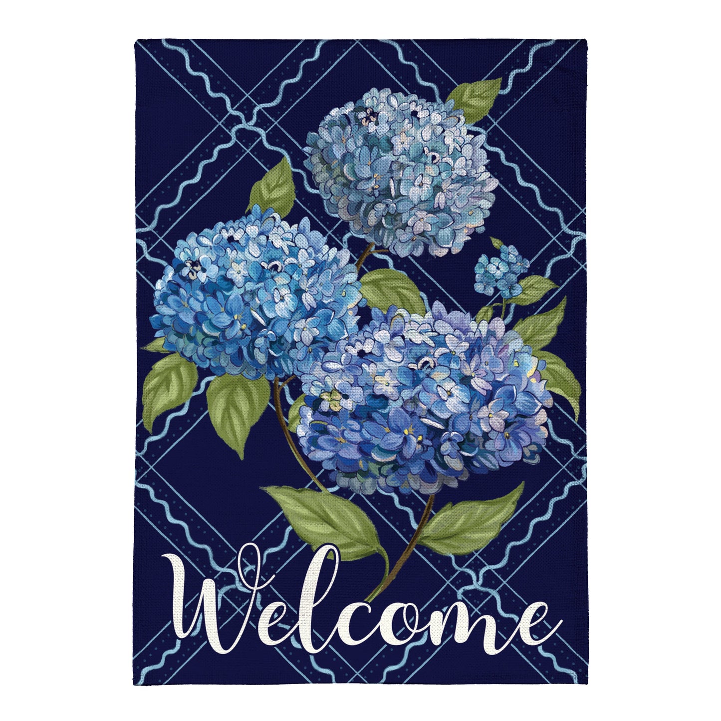 VivaStyle Burlap House Flag, Hydrangea Haven