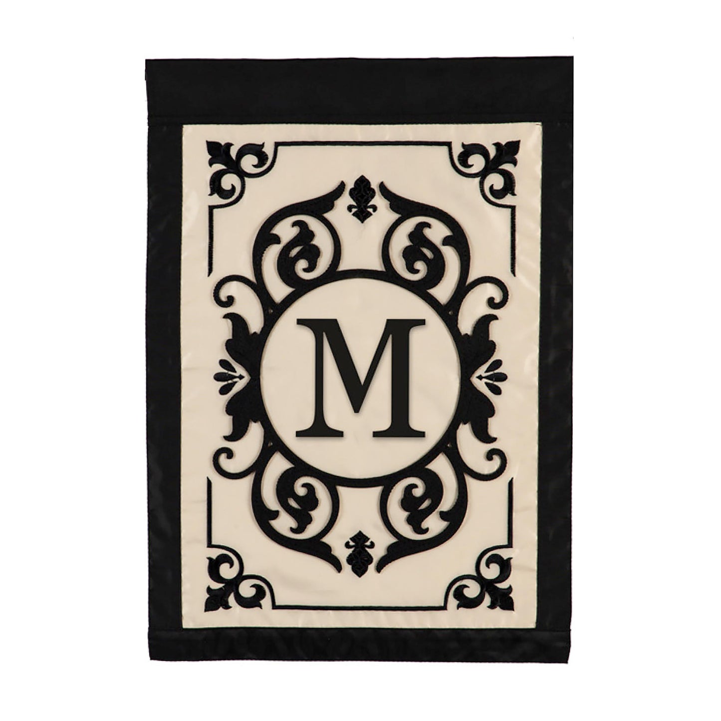 Cambridge Monogram Garden Applique Flag, Letter M