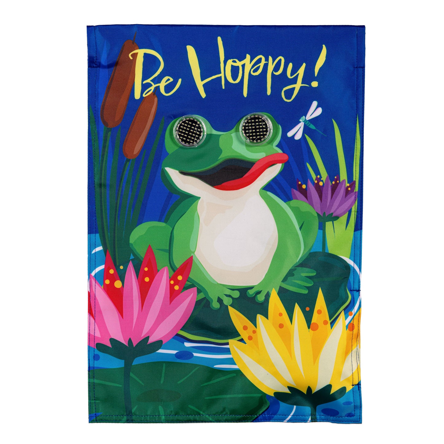 Animated Be Hoppy Applique Lighted Garden Flag