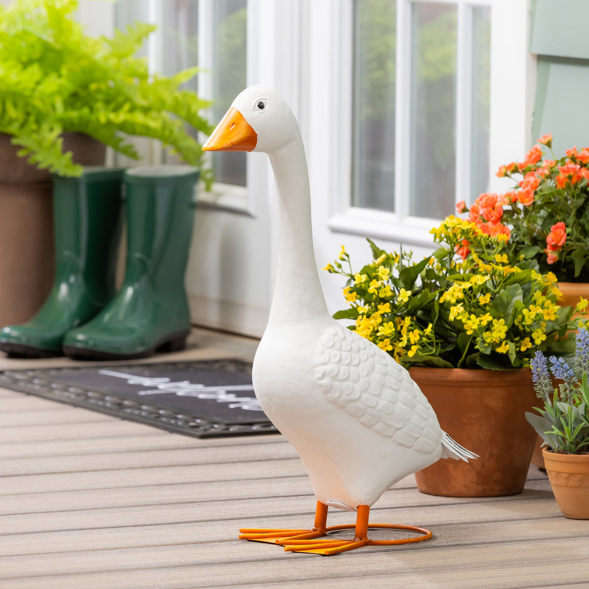 Giddy The Goose, Metal Porch Statue, 21"H