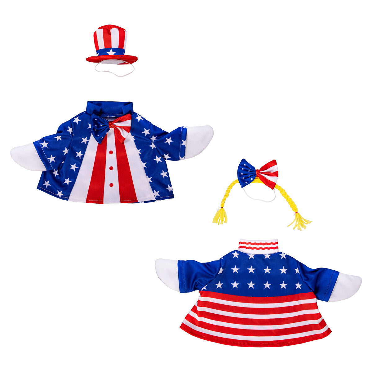 Giddy the Porch Goose Statue Patriotic Outfit, Set of 2