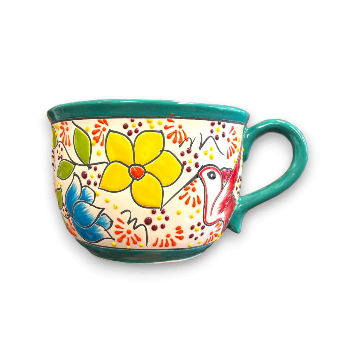 Talavera Tea Cup Planter | Hand-Painted Mexican Ceramic Pot